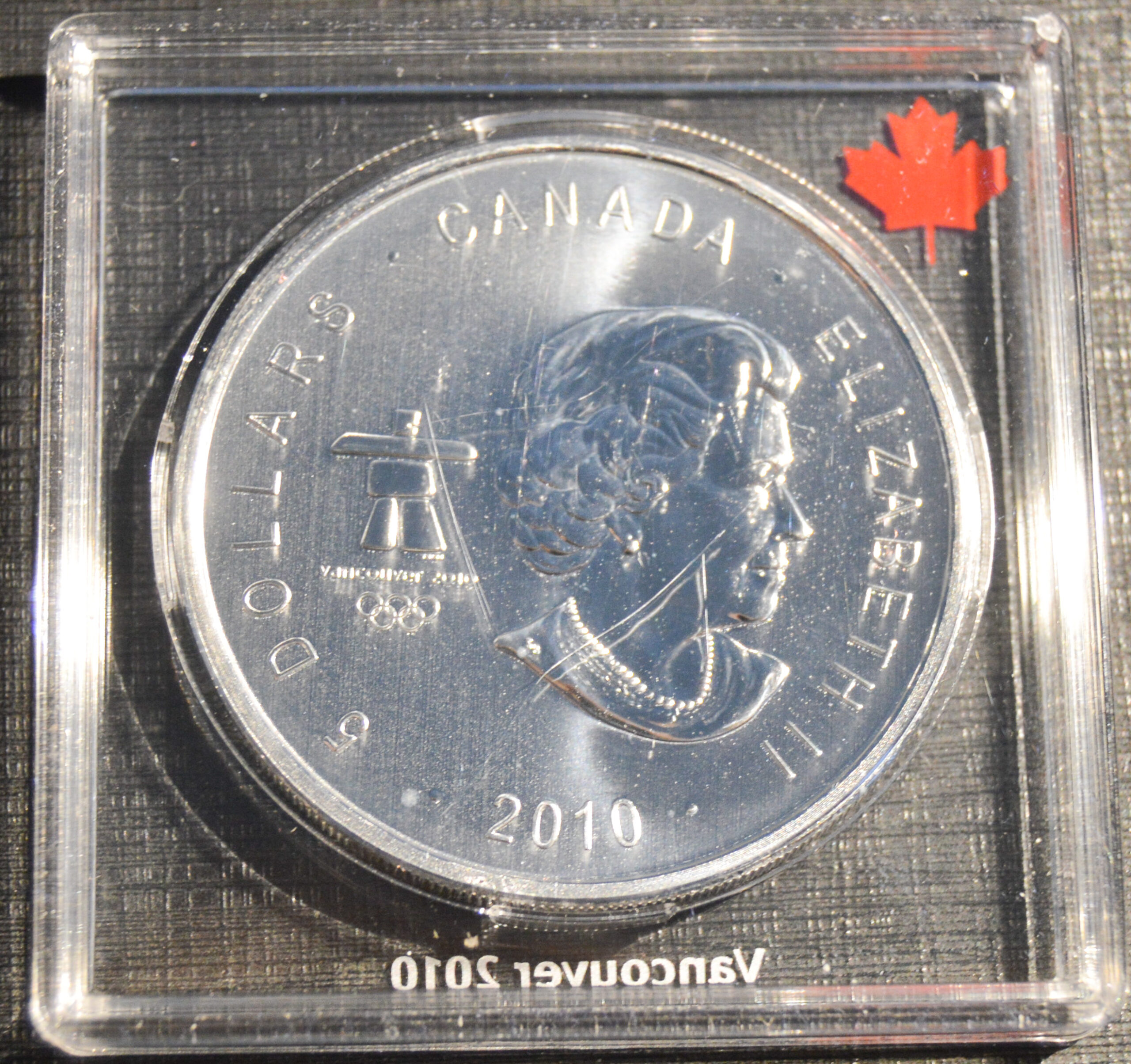 Kanada 2010 5 Dollars Vancouver Olympialaiset, Hopea 9999 1 Oz Unssi –  