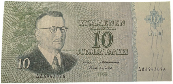 Finland 1963 10 Markkaa Litt.A AÄ6943076 Alenius– Koivikko