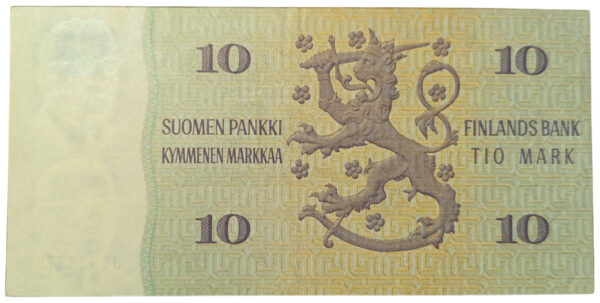 Finland 1980 10 Markkaa Star/Replacement J0838375 Karjalainen – Lehtinen - Image 2