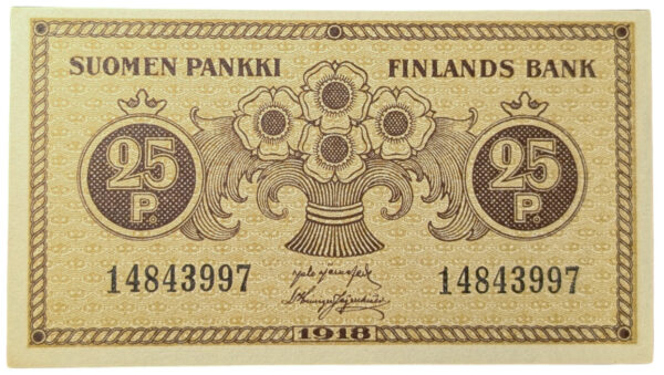 Finland 1918 25 Pennia 14843997 Järnefelt – Hisinger Jägerskiöld