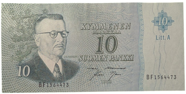 10 Markkaa 1963 Litt.A BF1564473 Alenius – Nars