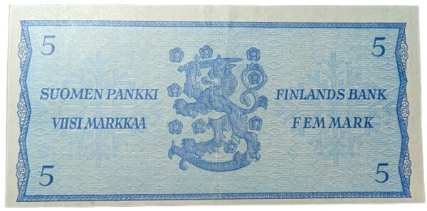 Finland 1963 5 Markkaa Litt.A Star (replacement) I0299415 Hetemäki – Helenius - Image 2