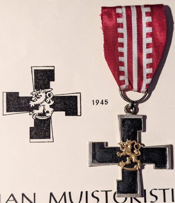 Finland 1939-1945 Headquarters Cross with Document