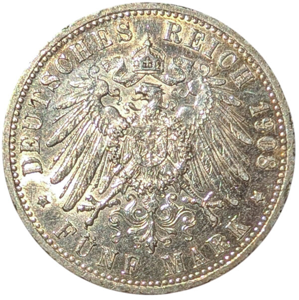 Saksa, Preussi 5 Mark 1908 A