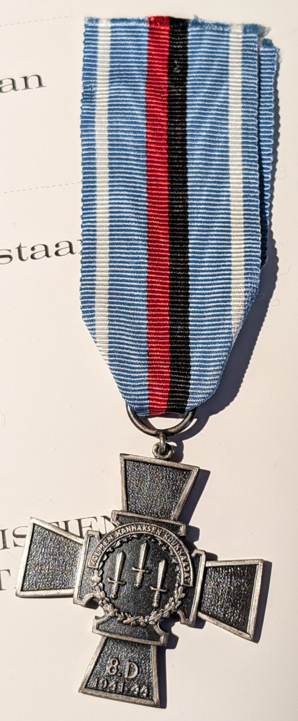 Finland 1941-1944 8th Division Cross with Document