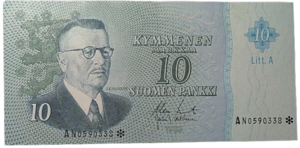 Finland 1963 10 Markkaa Litt.A Star/replacement AN0590338 Koivisto – Vuotilainen