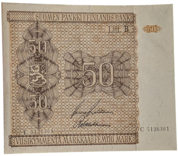 50 Markkaa 1945 Litt.B Laatta IV C5126361