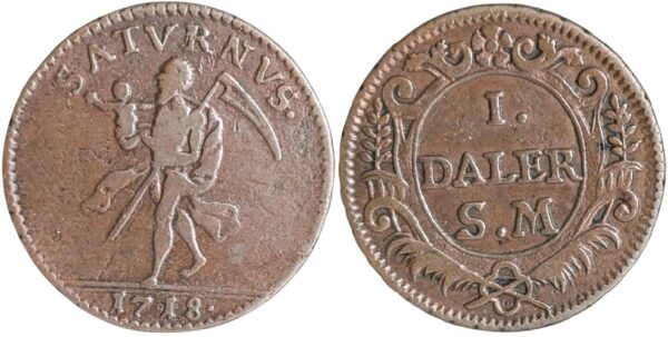 Ruotsi 1 Daler 1718 "Saturnus" - Image 3