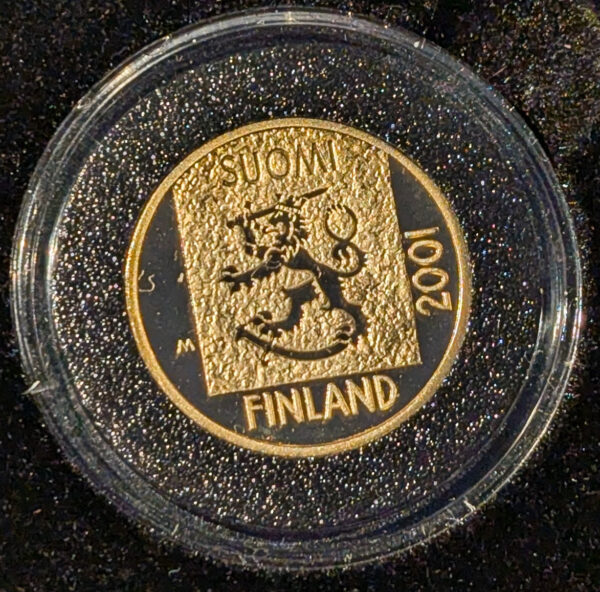 Finland Proof Gold 2001 1 Markka