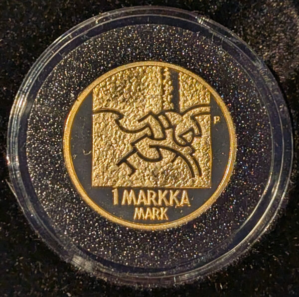 Finland Proof Gold 2001 1 Markka - Image 2