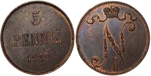 Finland 1912 5 Pennia - Image 3