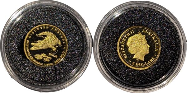 Australia Gold 2006 5 Dollars 1/25 Oz, Saltwater Crocodile - Image 3