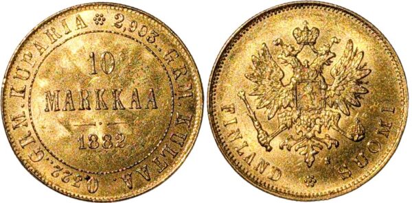 Finland Gold 1882 S 10 Markkaa - Image 3