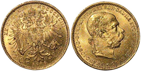 Austria Gold 1893 20 Corona - Image 3