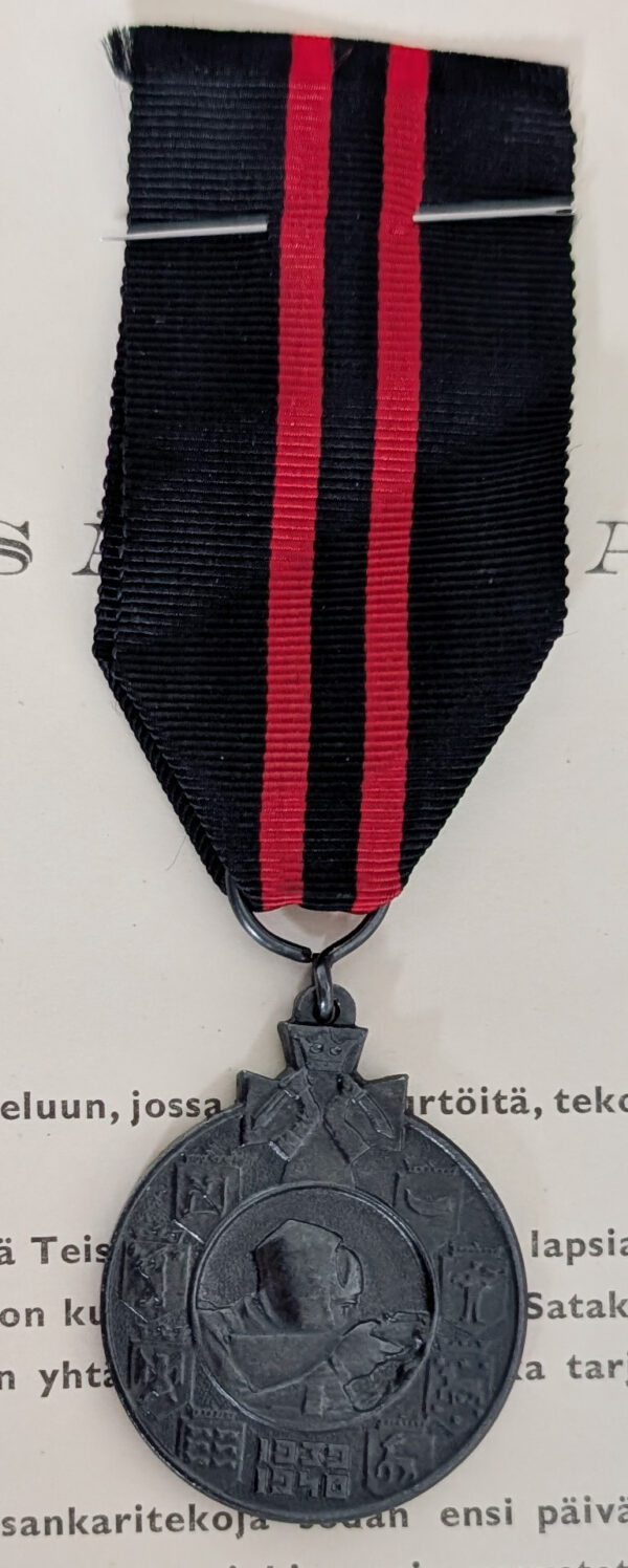 Finland Winter War Medal 1939-40 with Document