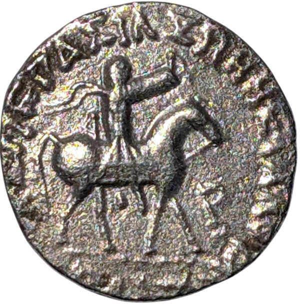 Indo-Scythian, AZES II 58-12 B.C., AR Tetradrachm