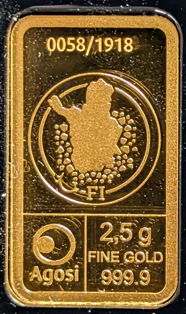 Lipunkantaja kultaharkko, 2.5g / Au 9999 - Image 2