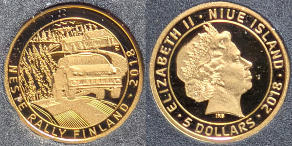 Niue Islands Proof Gold 2018 5 Dollars, Neste Rally Finland