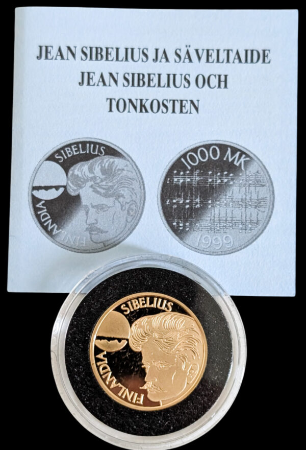 Finland Proof Gold 1999 1000 Markkaa, Jean Sibelius & Finnish Music - Image 2