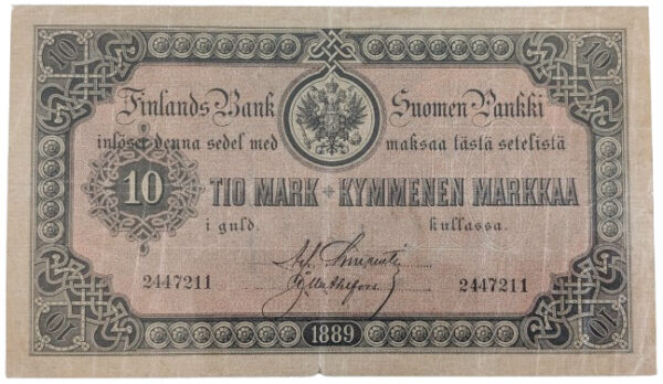 10 Markkaa 1889 2447211 Charpentier - Ahlfors