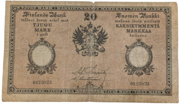 Finland 1894 20 Markkaa 0123023 Charpentier - Landtman