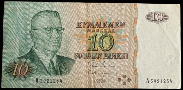 10 Markkaa 1980, vesileima vasemmalle - Image 3