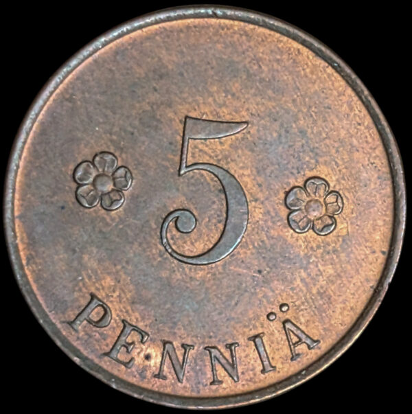 Finland 1918 5 Pennia Civil War Coinage - Image 2