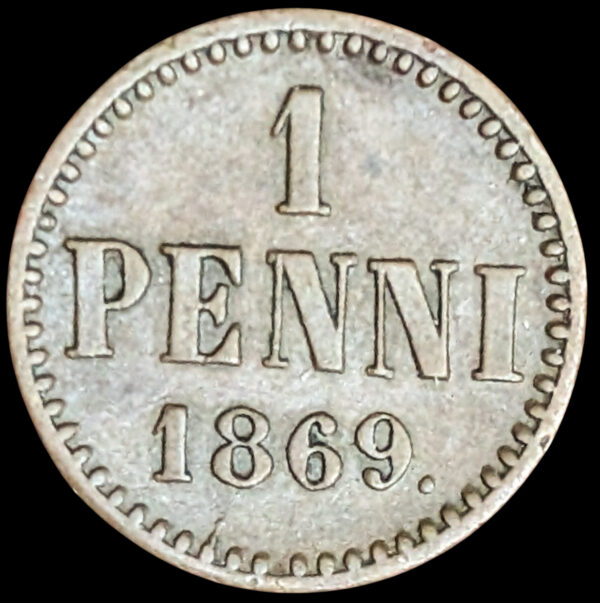 Finland 1869 1 Penni, Large Cross Variety - Image 2