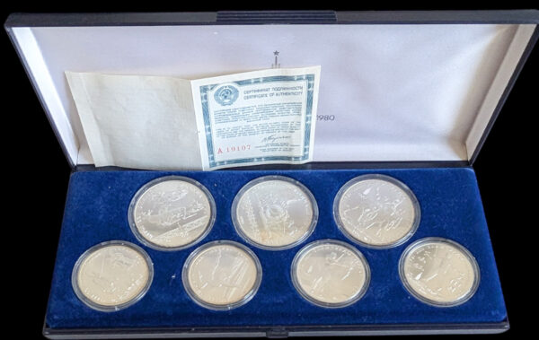 Moscow 1980 Olympics Mint Set 10 Rb x 3 , 5Rb x 4, in Case - Image 2