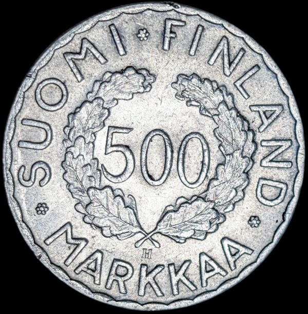 Finland 1952 H 500 Markkaa, Extra Branch Variety - Image 2