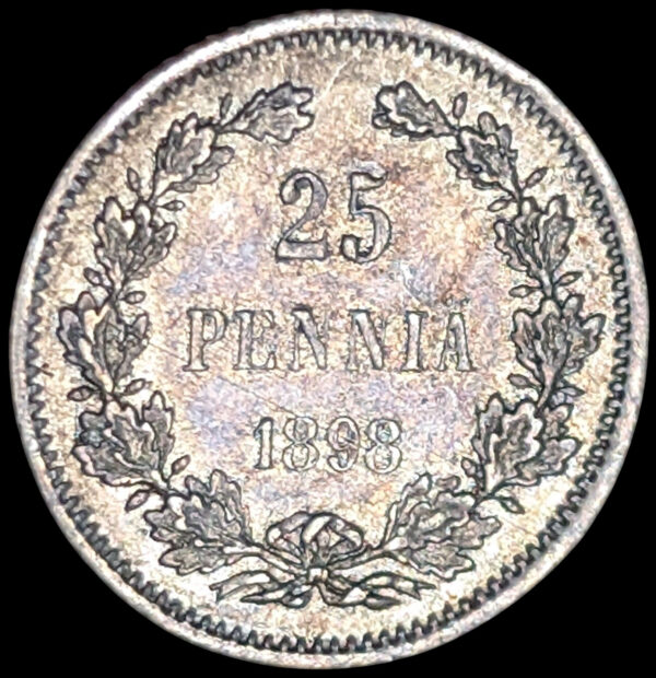 Finland 25 Pennia 1898 inverted L variety - Image 3
