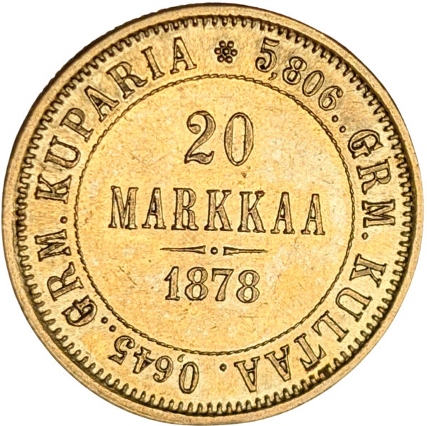 Finland Gold 1878 S 20 Markkaa