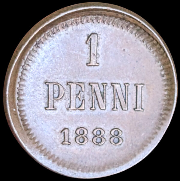 Finland 1888 1 Penni, Off-Center Strike