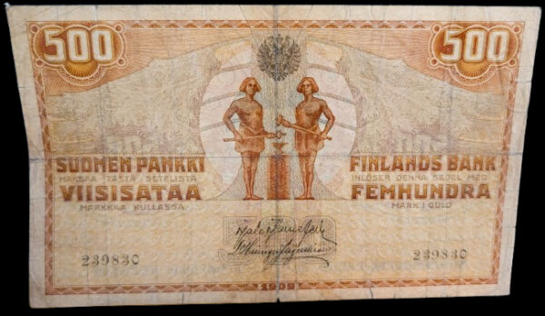 Finland 1909 500 Markkaa 239830 Järnefelt – Hisinger Jägerskiöld - Image 3
