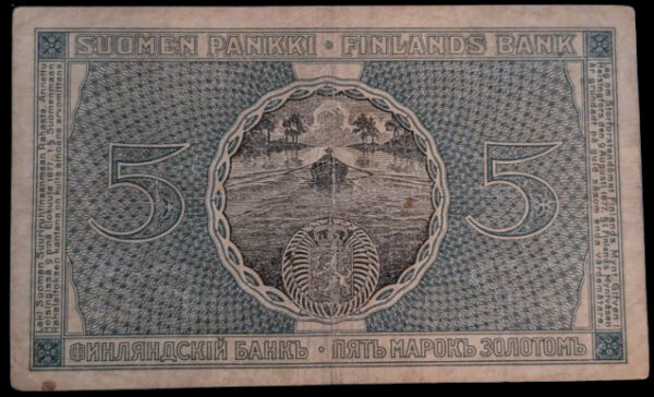 Finland 1909 SP FB 5 Markkaa 20134107 von Collan - Thesleff - Image 2