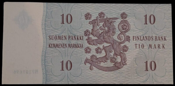 10 Markkaa 1963 M7109696 Leinonen – Törnroth - Image 2