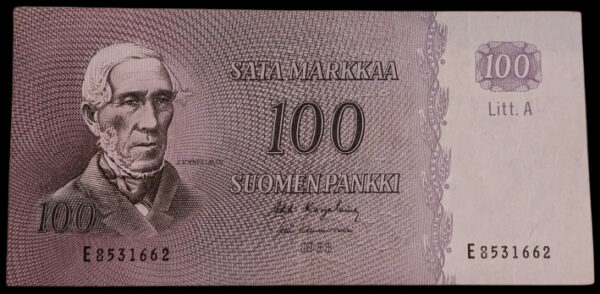 100 Markkaa 1963 Litt A E8531662 Karjalainen – Tammivuori