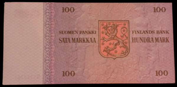 Finland 1976 100 Markkaa N9913281 Uusivirta – Lehtinen - Image 2