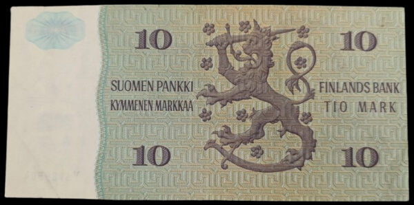 10 Markkaa 1980 VÄRIVIRHEELLINEN - Image 3