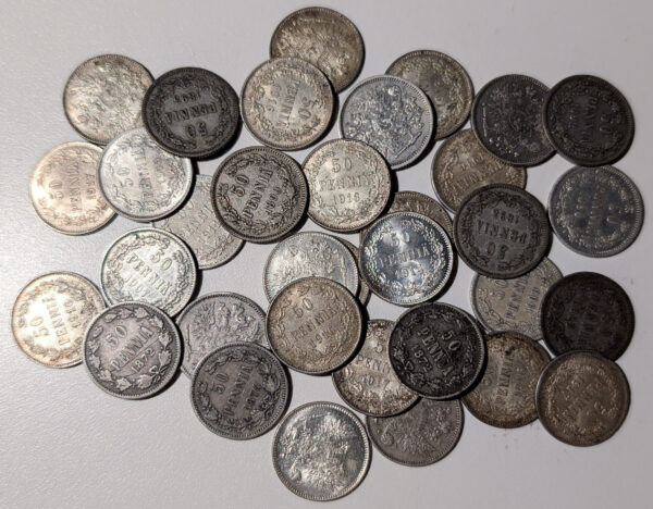 50 Penniä 1872-1917 34kpl