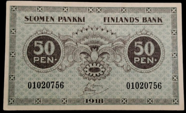 50 Penniä 1918 01020756 Basilier – Müller