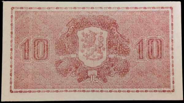 Finland 1945 10 Markkaa Litt. A E5683456 Tuomioja - Alsiala - Image 2