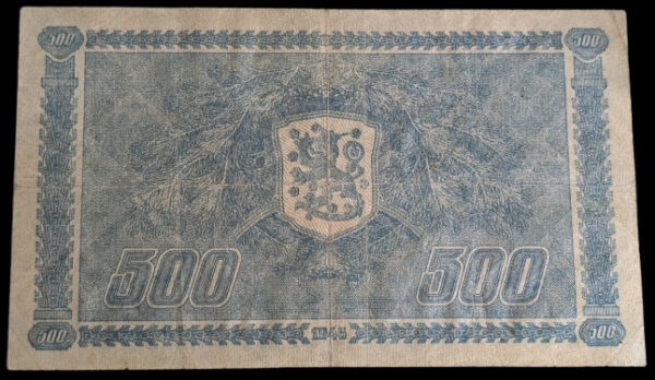 500 Markkaa 1945 Litt. A B0193298 Kekkonen - Wahlman - Image 2