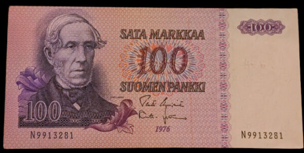 Finland 1976 100 Markkaa N9913281 Uusivirta – Lehtinen