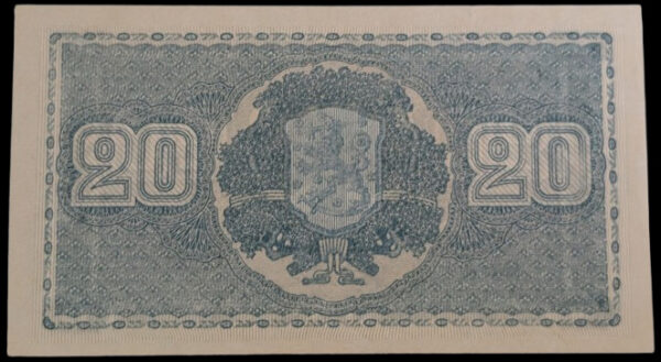 Finland 1945 20 Markkaa Litt. A C6841875 Tuomioja - Alsiala - Image 2