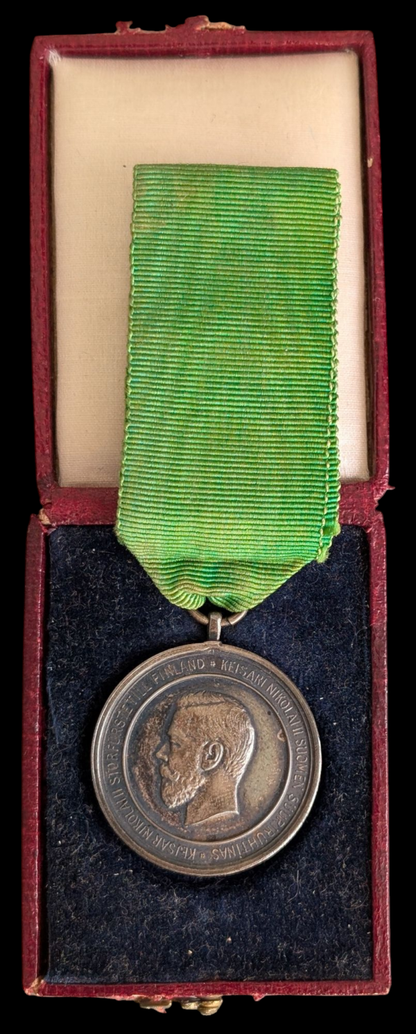 Nikolai II:n (1894-1917), Keisarillisen Suomen Talousseuran palkintomitali, alkuperäinen laatikko - Image 3