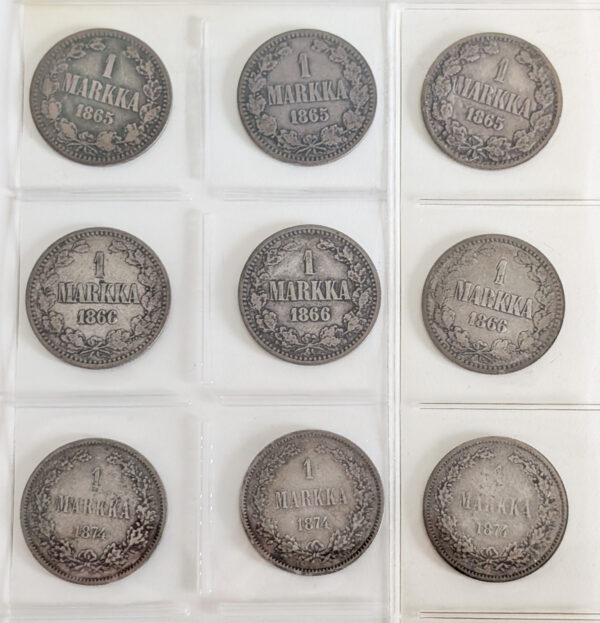 Finland 1865-1915 1 Markka 17pcs - Image 2