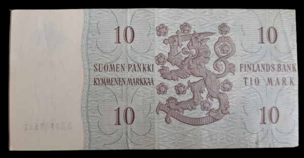 Finland 1963 10 Markkaa Litt A Star/Replacement, Off Center Error - Image 2