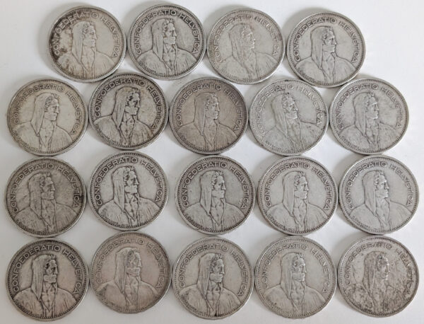Switzerland 1931-1951 5 Francs 19pcs lot - Image 2