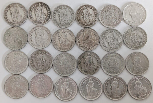 Switzerland 1921-1967 1/2 Franc 24pcs lot - Image 2